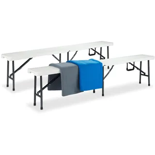 Relaxdays Bierbank 181 x 25 x 43 cm Weiß