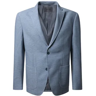 Sakko PIERRE CARDIN, Herren, Gr. 64, skyway, Web, Obermaterial: 88% Polyester, 12% Elasthan, meliert, gerade hüftbedeckend, tiefer V-Ausschnitt, Sakkos Sakko, mit Stretch