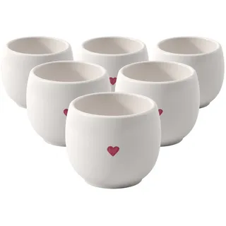 Villeroy & Boch like. by Villeroy ø Boch Eierbecher "Eierbecher With Love ø 5,3 cm 6er Set weiß", weiß,
