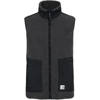 Funktionsweste NORTH BEND "Funktionsweste NBGalan M Teddy Vest", Herren, Gr. 3XL, grau (asphalt), Obermaterial: 100% Polyester Pol. recyc.., Westen Funktionsweste