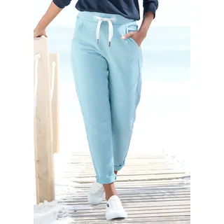 Sweathose ELBSAND "Brinja", Damen, Gr. S (36), N-Gr, blau (hellblau), Sweatware, Obermaterial: 95% Baumwolle, 5% Elasthan, unifarben, figurumspielend lang, Hosen Sweathose, mit Taschen und breiten Kordeln, Jogginghose, lässige Passform, Topseller