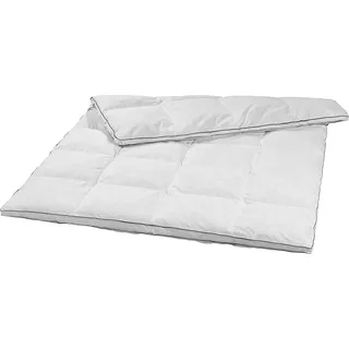 warme Daunendecke, 135 x 200 cm, 20% Daunen / 80% Federn, Steppbett, sleepling - Weiß