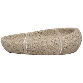 Sadena Seifenschale , Beige , Kunststoff , Steine , 12x3.4x8.8 cm , Badaccessoires, Seifenschalen
