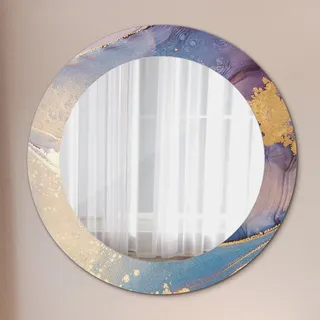 Spiegel - Mirror zum Wandspiegel Schlafzimmer – Schminkspiegel- Boho Muster- Ø60cm - Grau