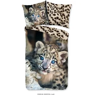 PURE luxury collection Kinderbettwäsche »Mascha«, Mikrofaser, 135x200, Pflegeleicht, Reißverschluss, Wende Kind, Leopard, beige