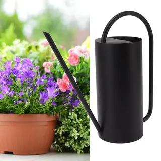 KooingTech Gießkanne Edelstahl Für Pflanzen, Gießkanne Metall 1500ml Zimmerpflanzen Mit Langem Ausguss Schwarz