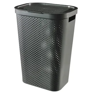 Curver Wäschebehälter Wäschekorb Wäschesammler INFINITY 59L Dunkelgrau Korb