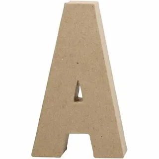 Creativ Company 26600, Deko-Buchstabe, Papierzellstoff, Natürlich/Natur, 118 mm, 25 mm, 205 mm - Braun