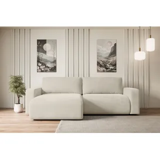 altdecor Ecksofa mit Schlaffunktion und Bettkasten Corner Sofa Eckcouch Couch L-Form universal, links/rechts Schlafcouch Ausziehbar Wohnlandschaft Schlafsofa KLEEA-L - 247x143x83cm Beige - Beige, Braun