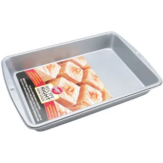 Wilton Recipe Right Längliche Kuchenform 33 x 22,9cm: Kuchenform Antihaft Backform Rechteckig für Kuchen, Brot oder Torten Backblech Oblong Cake Pan - 33 x 22,9 cm, Grey