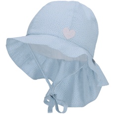 Sterntaler Baby Mädchen Hut Baby Sonnenhut Tupfen - Baby Hut, Kopfbedeckung Baby Sommer, Sommerhut Baby - aus Baumwolle - himmelblau, 47