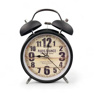 GMMH Retro Analog Wecker, Ohne Ticken, Tischuhr Nachttischuhr Doppelglockenwecker (27-5) Vintage Retro Nostalgie aus Metall, Antik Standuhr Schreibtischuhr Uhr Tischwecker mit Alarm, Weckuhr