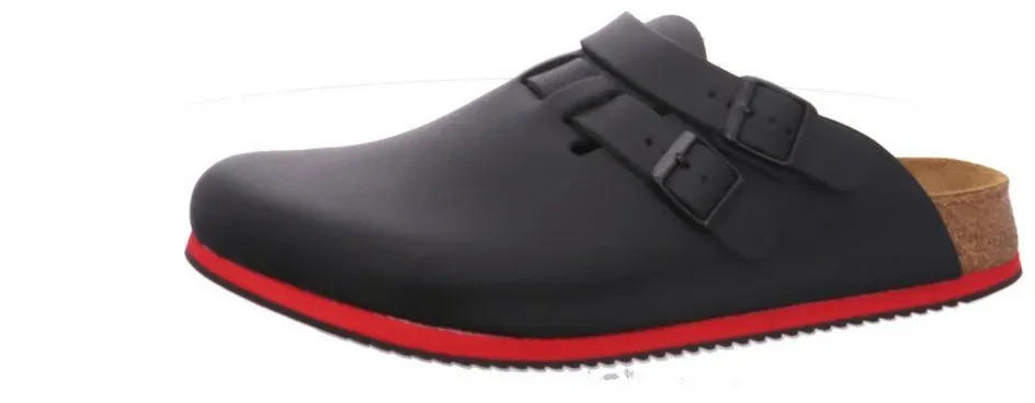 Bild von Clog Kay Superlauf, WB, Naturleder, schwarz/rot , normal, Schwarz, 41