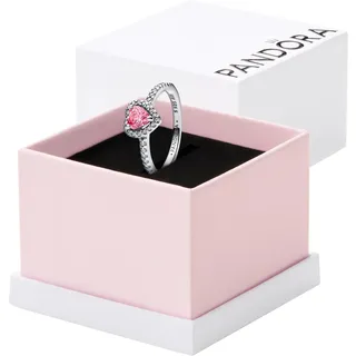Pandora Erhabenes Rosafarbenes Herz Ring 198421C03 Damenring