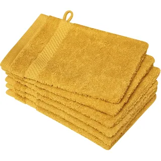 Waschhandschuh DYCKHOFF "Planet", orange (mango), B:16cm L:21cm, Walkfrottier, Waschlappen, Waschhandschuh, 450 g/m2, aus reiner Baumwolle, trocknergeeignet