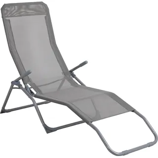 Sonnenliege Pando Klappbar 141 cm x 61 cm x 57-95 cm Grau