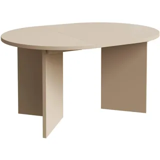 Selsey Ovaler Esstisch Ausziehbar – Runder Esstisch in Cappuccino, 110–190x110 cm, Laminierte Platte, ABS-Kanten, 2 Verlängerungen, Kugelführung, Selbstmontage