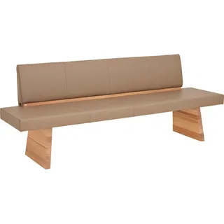 Voglauer Sitzbank , Eichefarben, Hellbraun , Holz, Leder , Echtleder , Rindleder , Wildeiche , massiv , 200x88x59 cm , Goldenes M, Made in Austria , Lederauswahl, Stoffauswahl, Typenauswahl, mit Rückenlehne , Esszimmer, Bänke, Sitzbänke, Polsterbänke