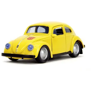 Jada Toys Transformers Bumblebee Auto Volkswagen Beetle (14 cm) - VW Käfer Modellauto aus Metall, Filmauto mit Freilauf und Türen zum Öffnen, für Fans & Sammler ab 8 Jahre