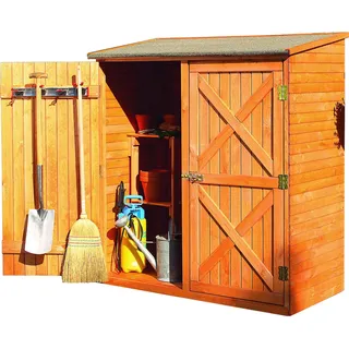 Promadino Geräteschrank Pforzheim 1,49 x 0,78 m Braun