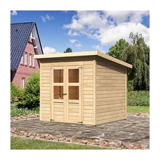 Karibu Holz-Gartenhaus Neuenburg 2 Natur 208 cm x 210 cm