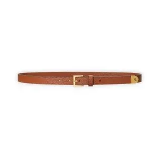 Lauren Ralph Lauren für Damen. 412912036001 Schmaler Gürtel aus braunem genarbtem Leder (XL), Lässig