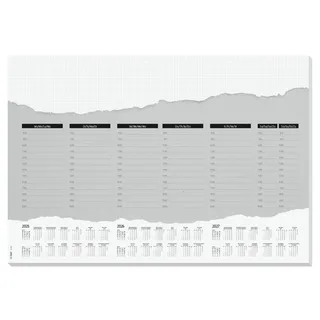 SIGEL HO305 Papier-Schreibtischunterlage, ca. DIN A2, mit aktuellem 3-Jahres-Kalender, Tages- und Wochenplaner, 52 Blatt, vegan, aus nachhaltigem Papier