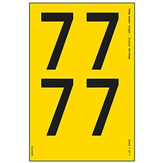 Ein Nummernblatt – 76 mm Höhe – 300 x 200 mm – Gelb selbstklebendes Vinyl