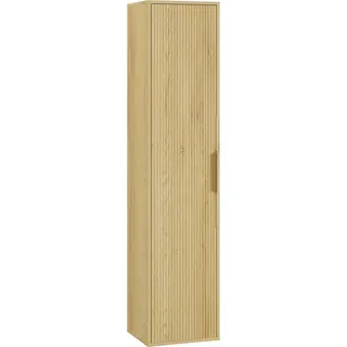 Badplaats Badezimmerschrank Rimini 38 x 33 x 170 cm Eiche - Hoch Badschrank mit 1 Tür und Soft-Close - Braun