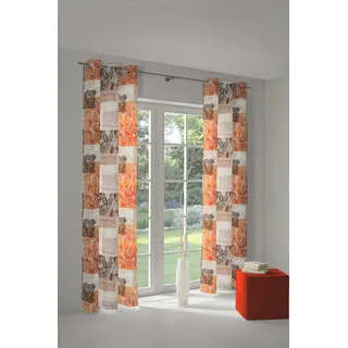 Vorhang WIRTH "JOLANDA" Gr. 1, orange, B:145cm H:150cm, Polyester, Gardinen, Vorhang