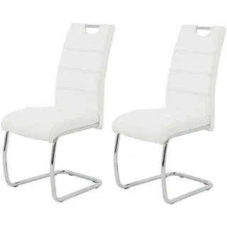 Mid.you Schwingstuhl-Set , Weiß , Metall, Textil , Rundrohr, C-Form , 43x98x59 cm , mit Griff , Esszimmer, Stühle, Schwingstühle