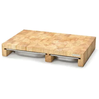 Continenta Multifunktionsschneidbrett Holz 1-tlg. 50 x 32,5 x 8 cm Silber/Braun