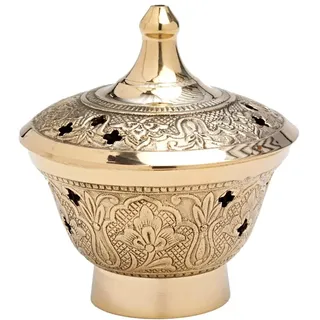 NKlaus Räucherschale Räucherschale Weihrauchfass Antik Duftstäbchen Messing Gold 7578