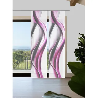 Vision S Schiebegardine »CARA« Paneelwagen 2 Stk. tlg. Schiebevorhang,Bambusoptik,Digitaldruck,SET, rosa