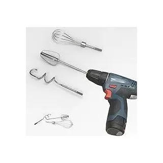 3Pcs Handmixer Zubehörset für Elektrische Bohrmaschine, Edelstahl Küche Mixer Handheld 7.5inch Spülmaschinenfest (1 Rührbesen, 1 Knethaken, 1 Ballon Schneebesen)