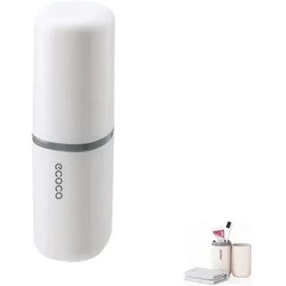 Meiyijia Reise Wasser Becher Set,Zahnbürstenhalter für Zahnbürsten und Zahnpasta,Zahnputzbecher, Geeignet für Camping Reisen, Geschäftsreisen, Weiß