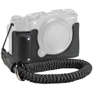 SmallRig X-M5 Leder-Halbtasche-Set für Fujifilm X-M5, inklusive Leder-Halbtasche, Handschlaufe, echtes Ledermaterial, tragbar und schützend (schwarz) – 4879