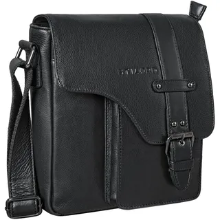 STILORD Umhängetasche aus Leder schwarz - Schultertasche - Vintage Ledertasche für Männer - Herren Messenger Bag Nino