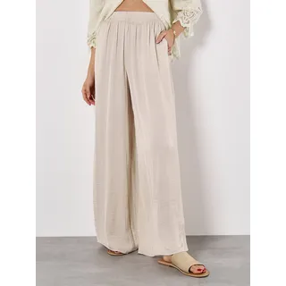 Apricot Palazzohose "Weite Hose aus strukturiertem Satin", stein