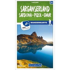 Sarganserland Sardona - Pizol - Chur 22 Wanderkarte