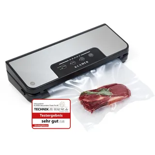 KLAMER Vakuumierer Pro 80 (2025) Test "Sehr gut" - Vakuumiergerät für trockene & feuchte Lebensmittel, für Sous Vide, inkl. Vakuumier-Beutel und Schlauch