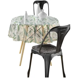 Douceur d'Intérieur Aurea Tischdecke, rund, transparent (Durchmesser 140 cm), bedrucktes PVC 14/100E