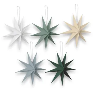 Festicy Papiersterne zum Aufhängen I 5 St Ø 30cm in Pastelltönen I geeignet als Weihnachtsstern Fenster Deko Sterne I stilvolles Papiersterne Weihnachten Set I nachhaltiges Stern Papier Set