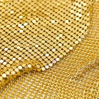 Metallgeflecht, 45 x 150 cm, glitzernd, gold, 150 * 45cm