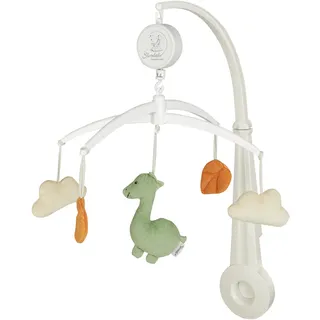 Sterntaler Mobile Dino Rexi - Baby Mobile mit Plüschfiguren aus weichem Feincord & Flausch wattiert mit Polyesterwatte - perfekt als Babyzimmer Deko und Babyspielzeug zum Beruhigen, steingrün