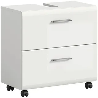 xonox.home Waschbeckenunterschrank Ice 60 x 58 cm Weiß Hochglanz