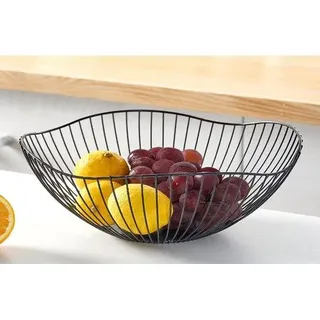Famanu Obstschale mit modernem Design - Schwarz - Schwarz