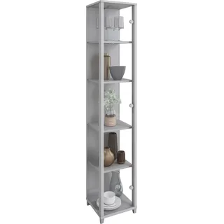 fif Möbel Standvitrine OPTIMA 31,5 x 32 x 172 cm Silber
