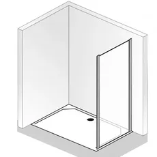 HSK Favorit Seitenwand für Schiebetür, Größe: 80 x 185 cm, Anschlag: rechts, Duschkabinen: Alu-silbermatt: ESG klar mit Edelglas