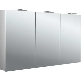 emco flat 2 style LED-Lichtspiegelschrank mit 2 Aufsatzleuchten, 3 Türen, 1300x721x218mm, 979706309